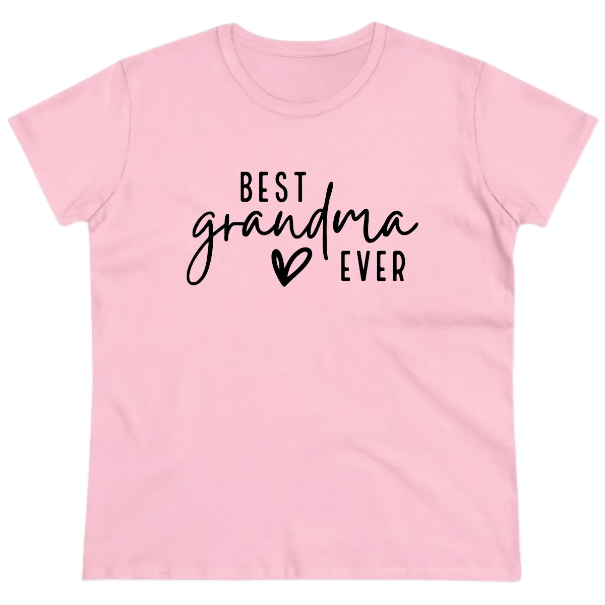 Best Grandma Ever Typography Design Ladies Tee in Light Pink