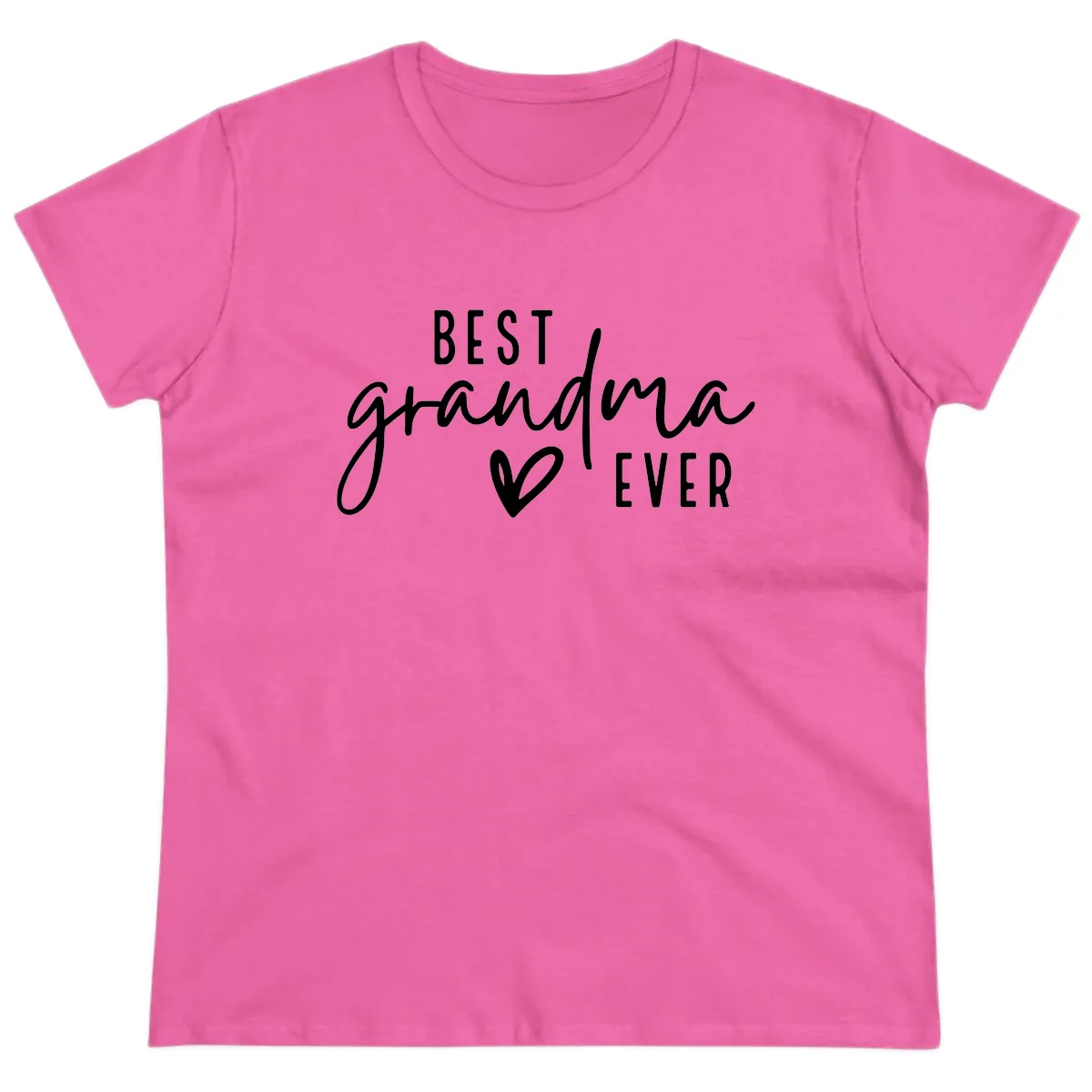 Best Grandma Ever Typography Design Ladies Tee in Azalea