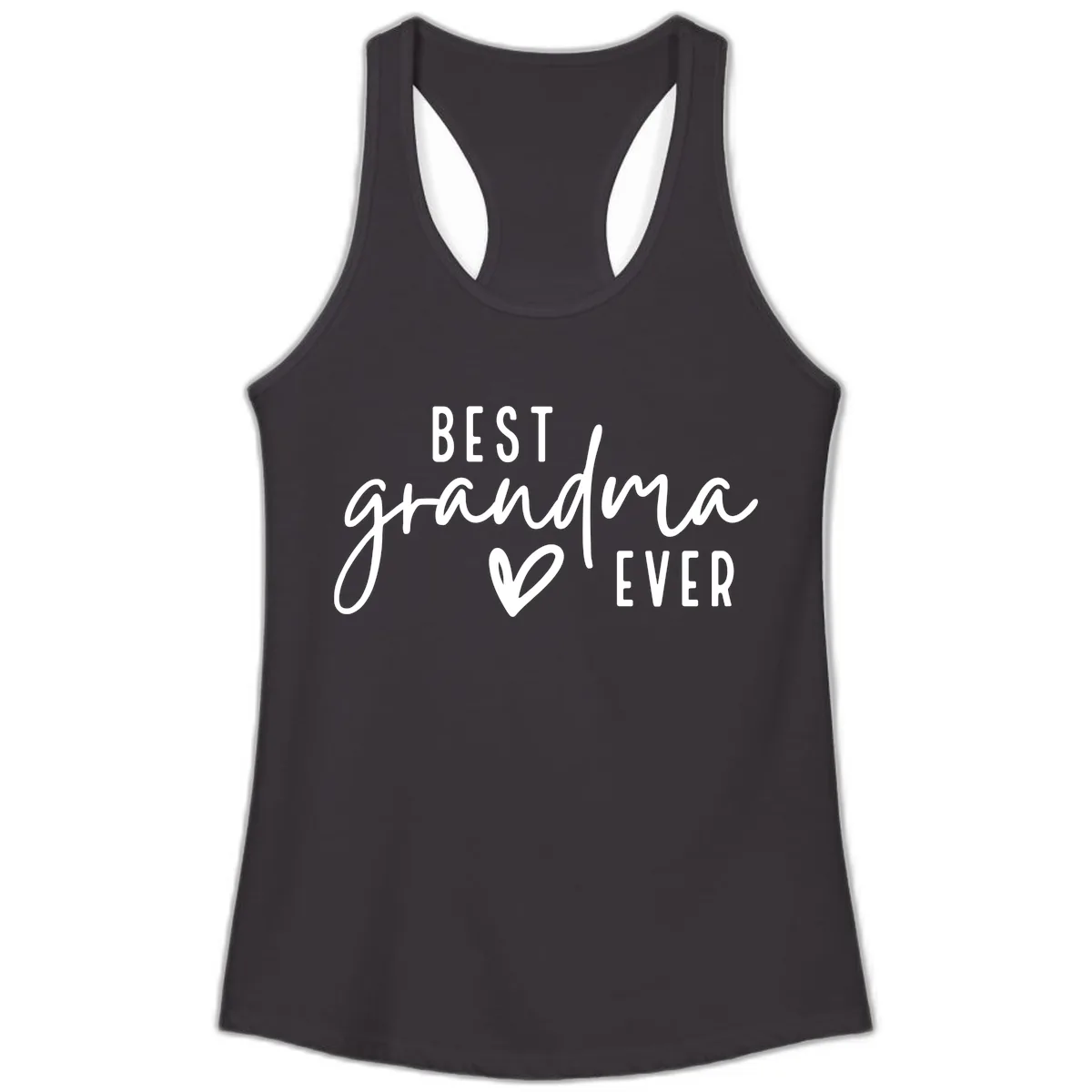 Best Grandma Ever Typography Design Ladies Tank in Black