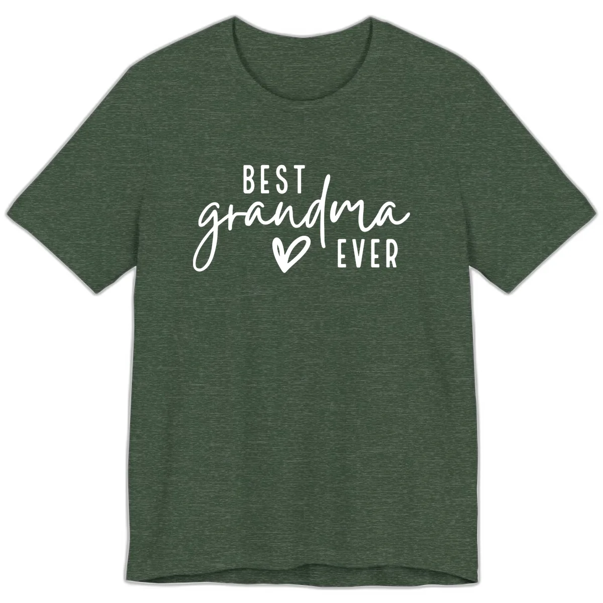 Best Grandma Ever Typography Design Premium T-Shirt in Heather Forest