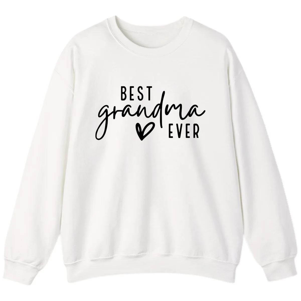 Best Grandma Ever Typography Design Sweatshirt in White
