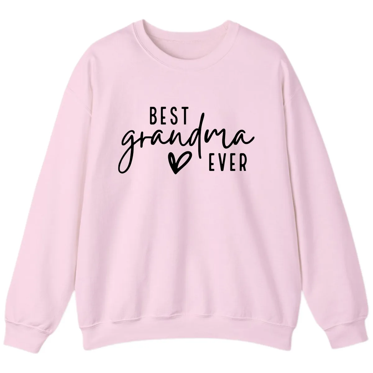 Best Grandma Ever Typography Design Sweatshirt in Light Pink