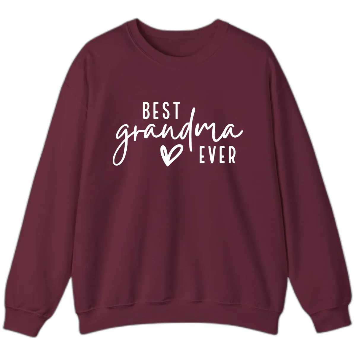 Best Grandma Ever Typography Design Sweatshirt in Maroon