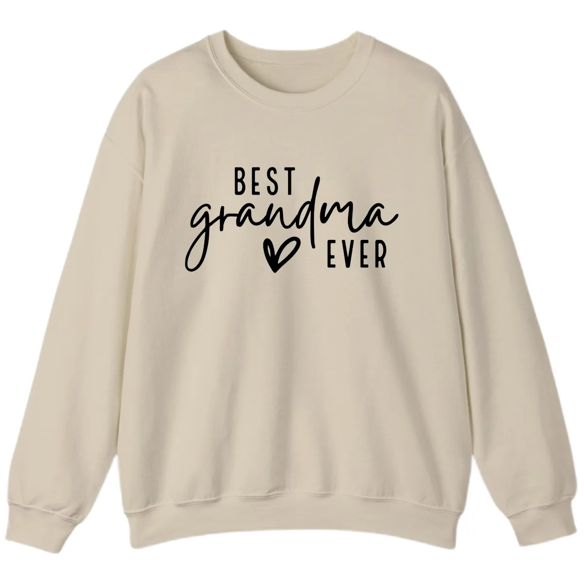 Best Grandma Ever Typography Design Sweatshirt in Sand