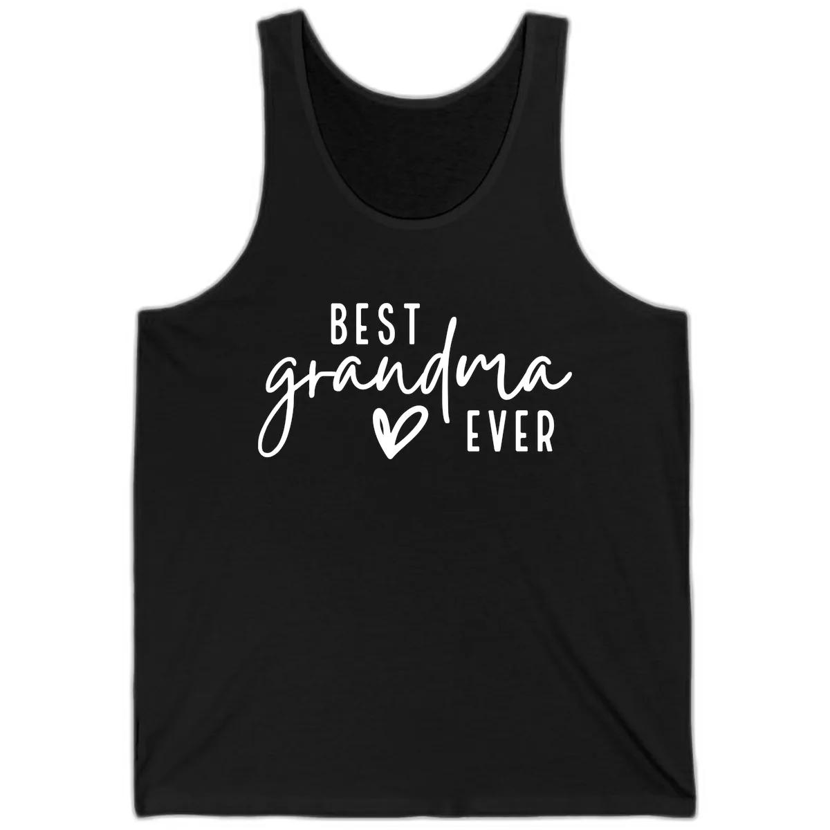 Best Grandma Ever Typography Design Tank in Black
