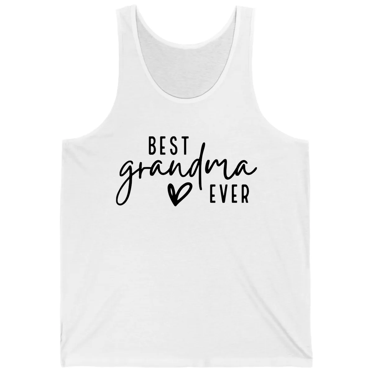 Best Grandma Ever Typography Design Tank in White