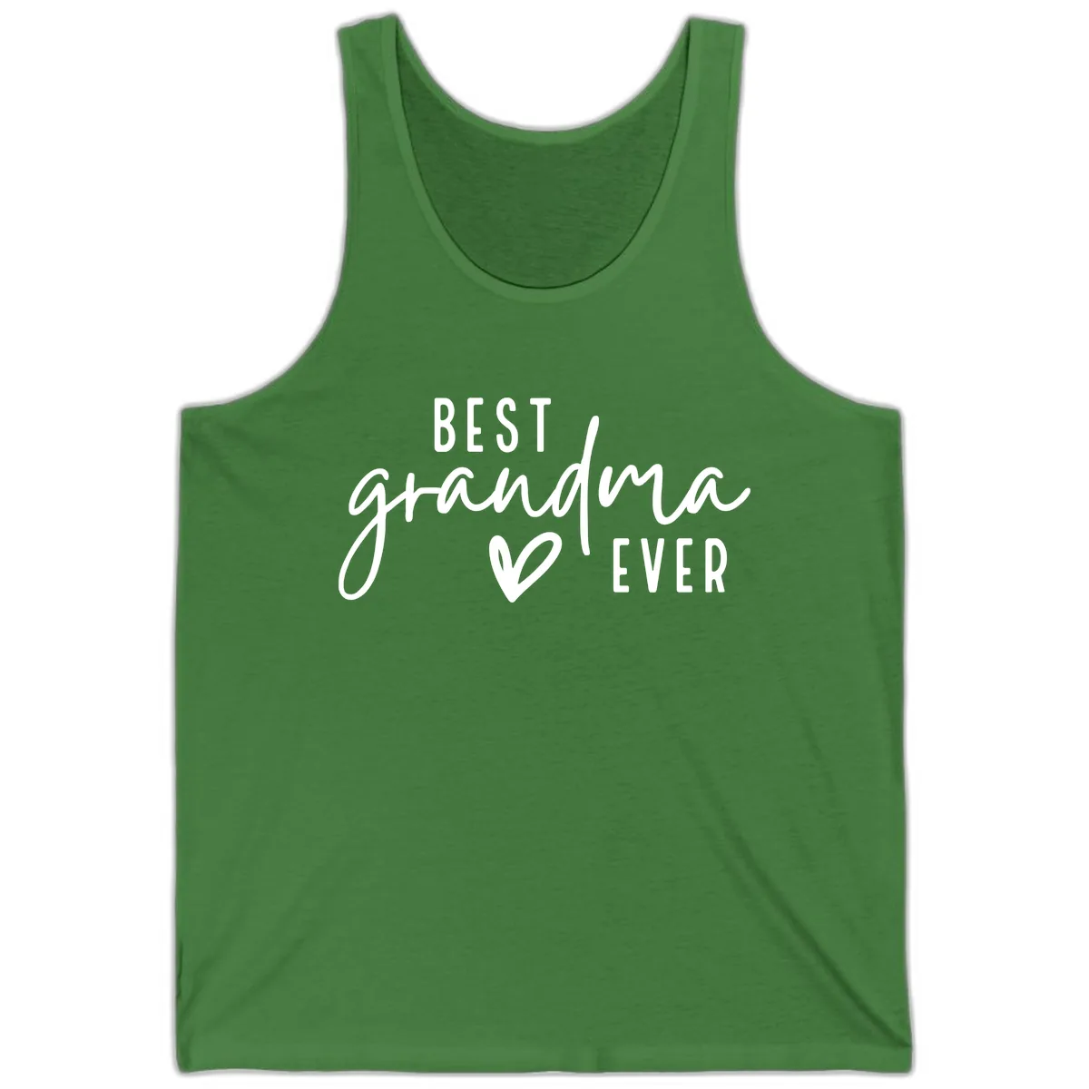 Best Grandma Ever Typography Design Tank in Leaf