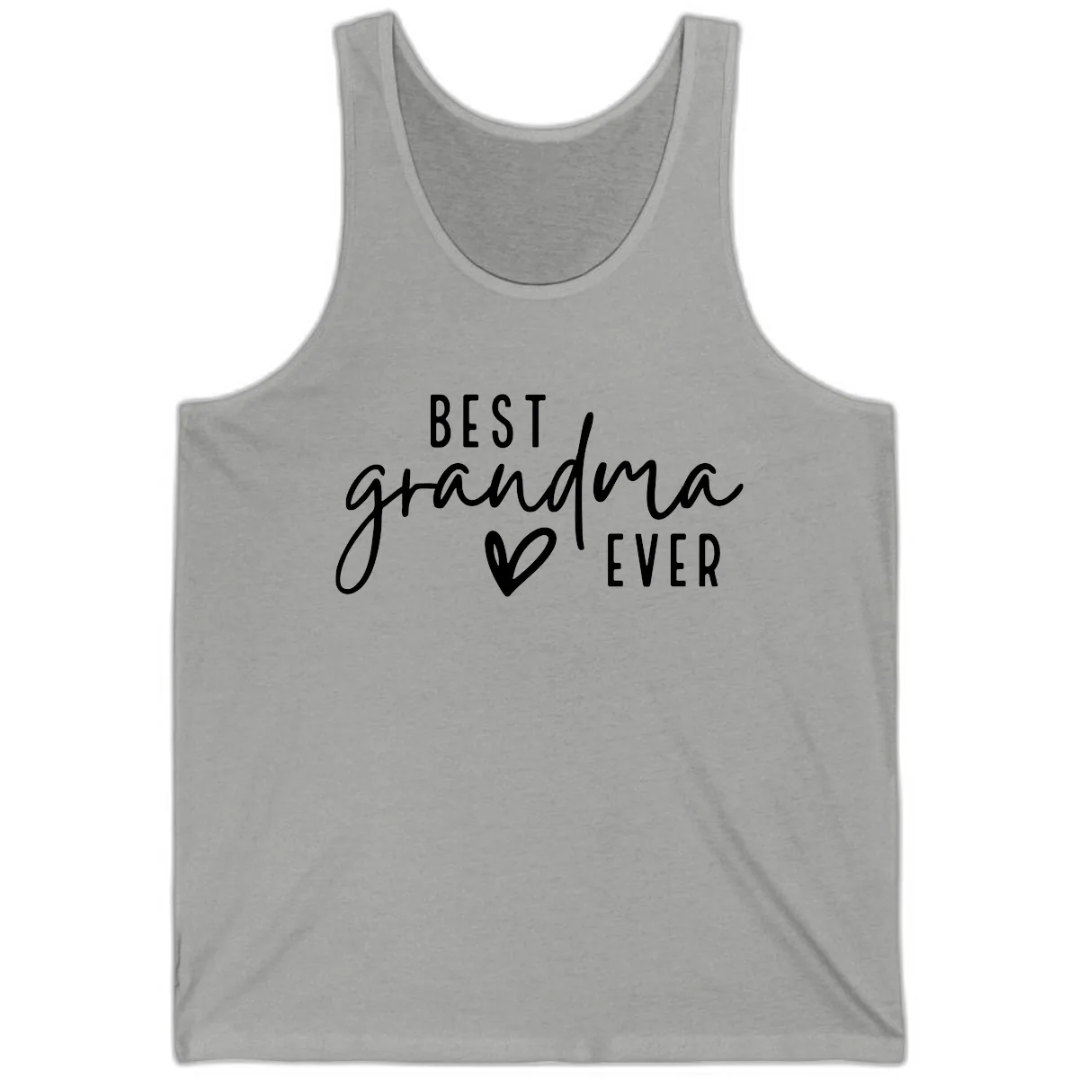 Best Grandma Ever Typography Design Tank in Athletic Heather