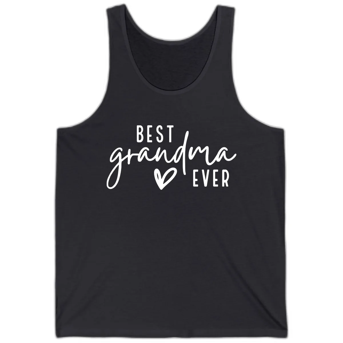 Best Grandma Ever Typography Design Tank in Dark Grey