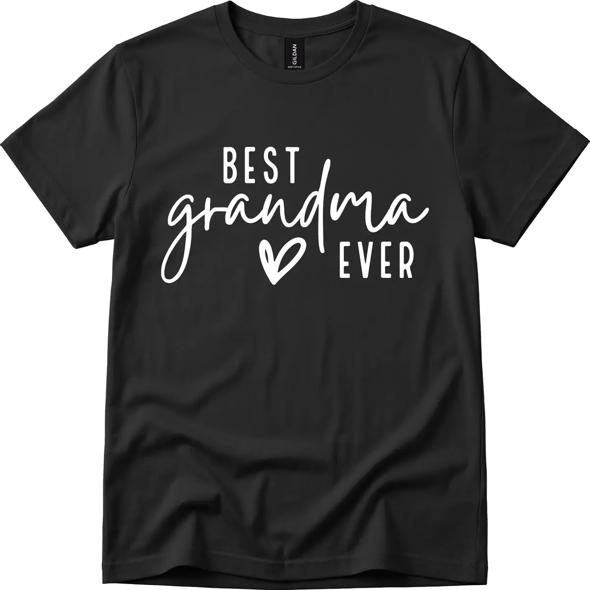 Best Grandma Ever Typography Design T-Shirt in Black