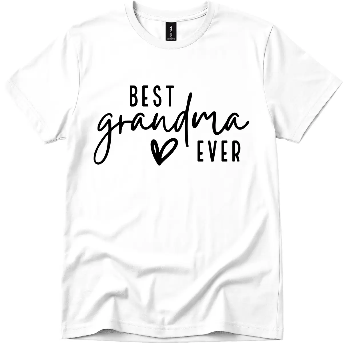 Best Grandma Ever Typography Design T-Shirt in White