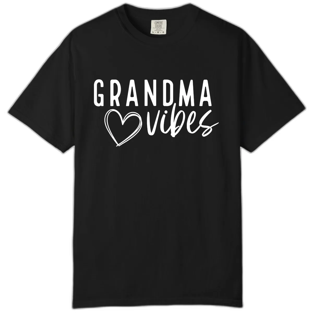Grandma Vibes Heart Design Comfort Color in Black