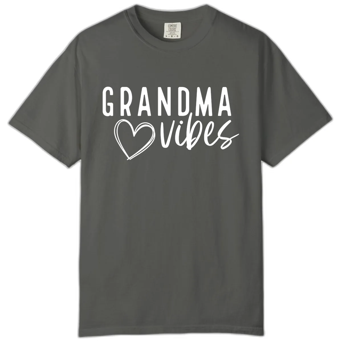 Grandma Vibes Heart Design Comfort Color in Pepper