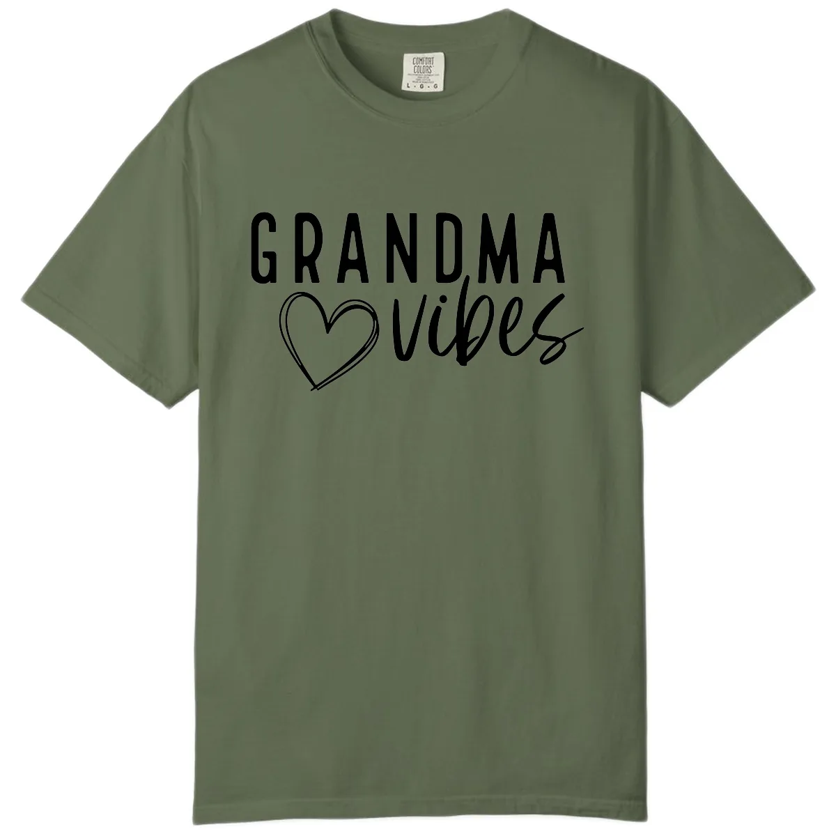 Grandma Vibes Heart Design Comfort Color in Sage