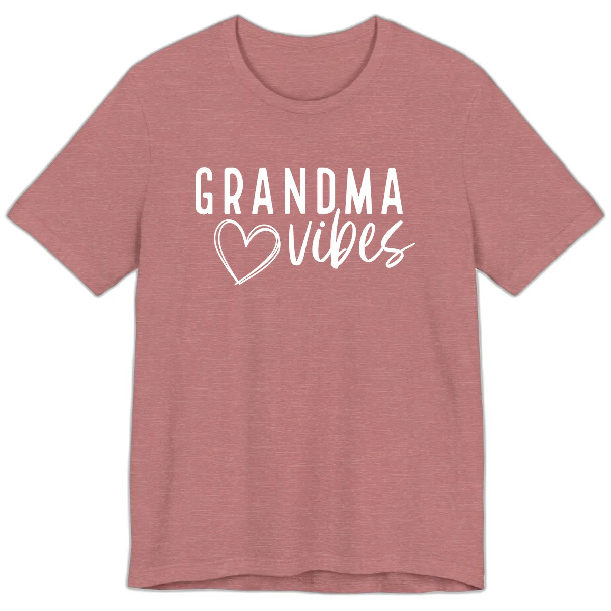 Grandma Vibes Heart Design Premium T-Shirt in Heather Mauve