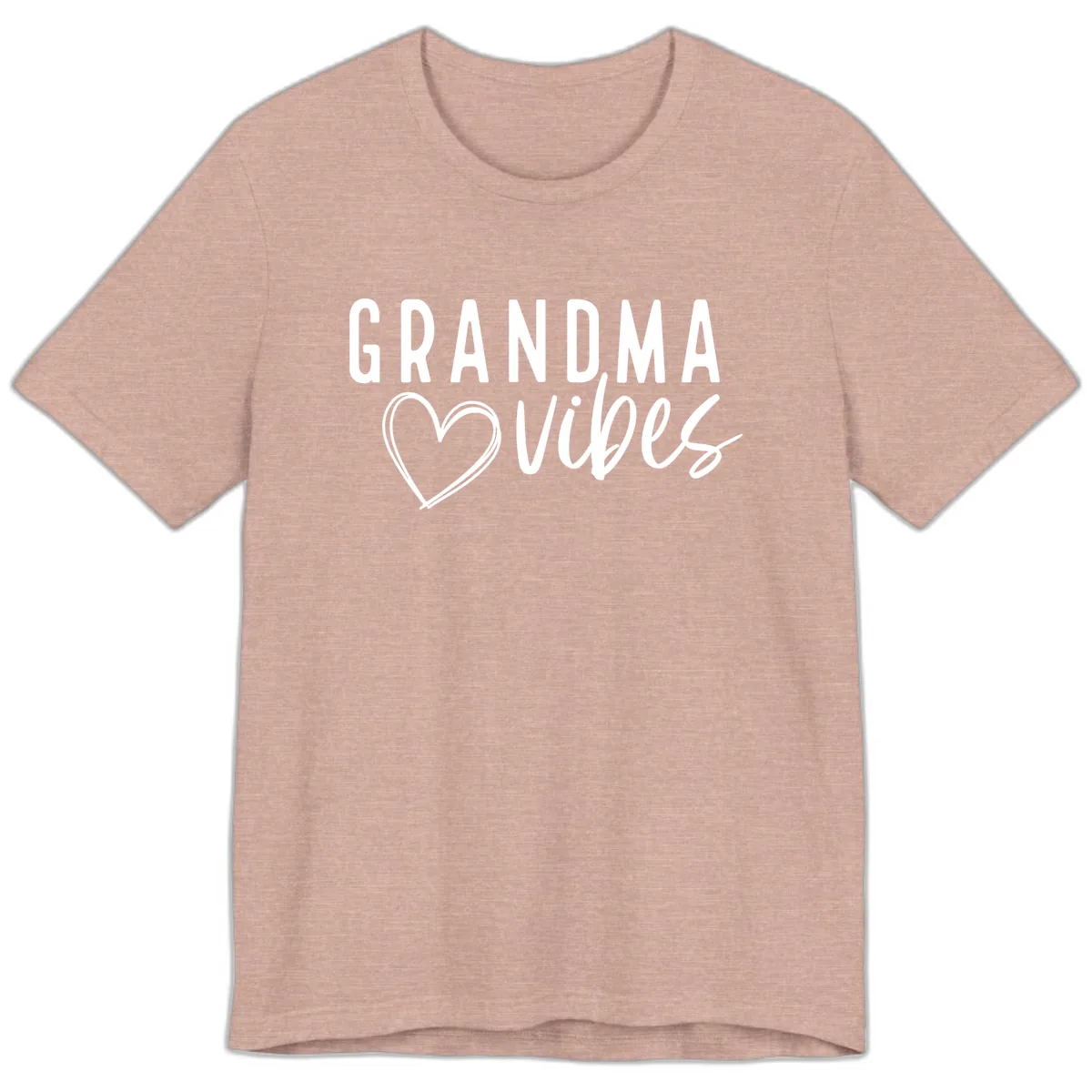 Grandma Vibes Heart Design Premium T-Shirt in Heather Prism Peach
