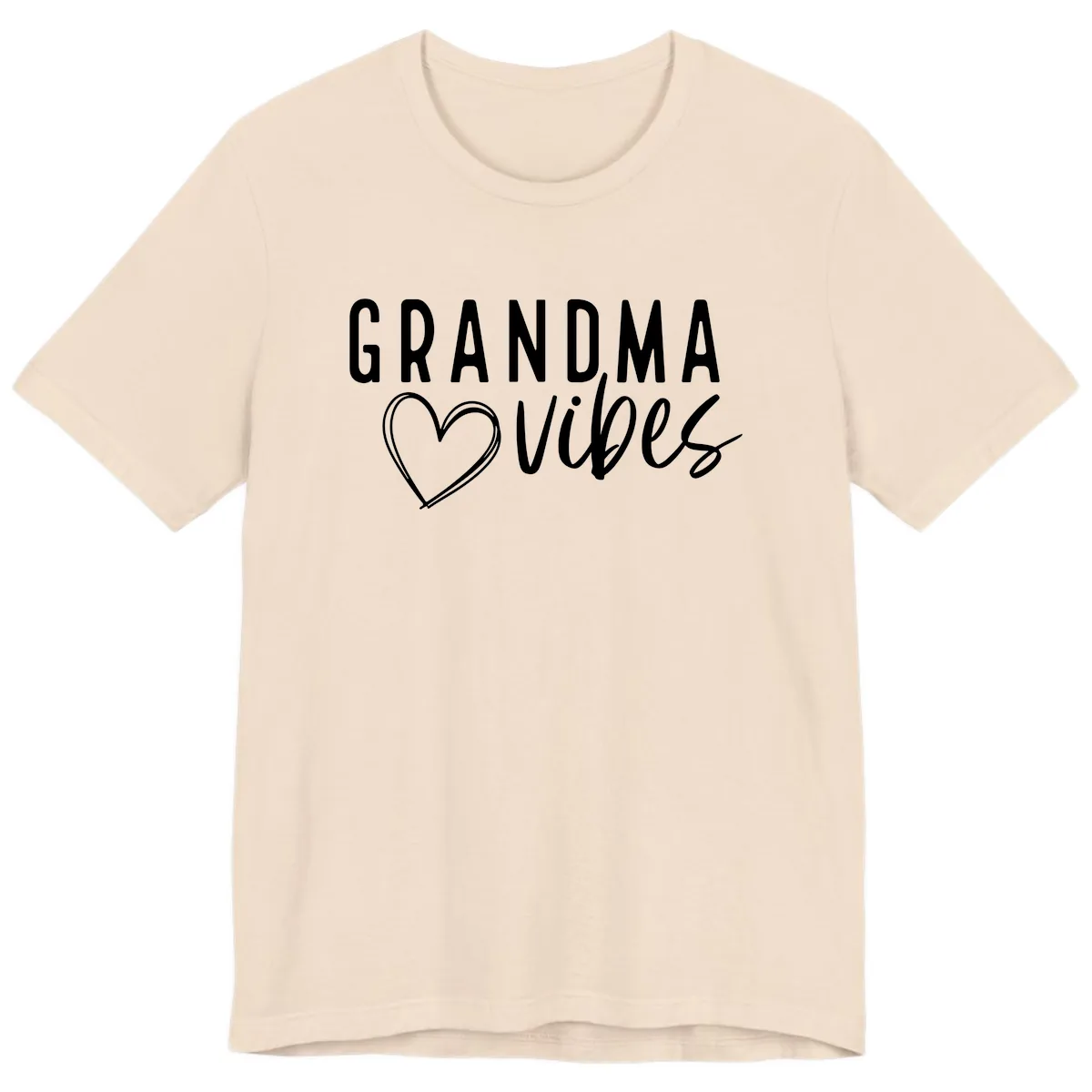 Grandma Vibes Heart Design Premium T-Shirt in Soft Cream