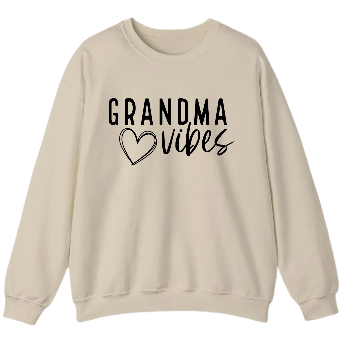 Grandma Vibes Heart Design Sweatshirt in Sand