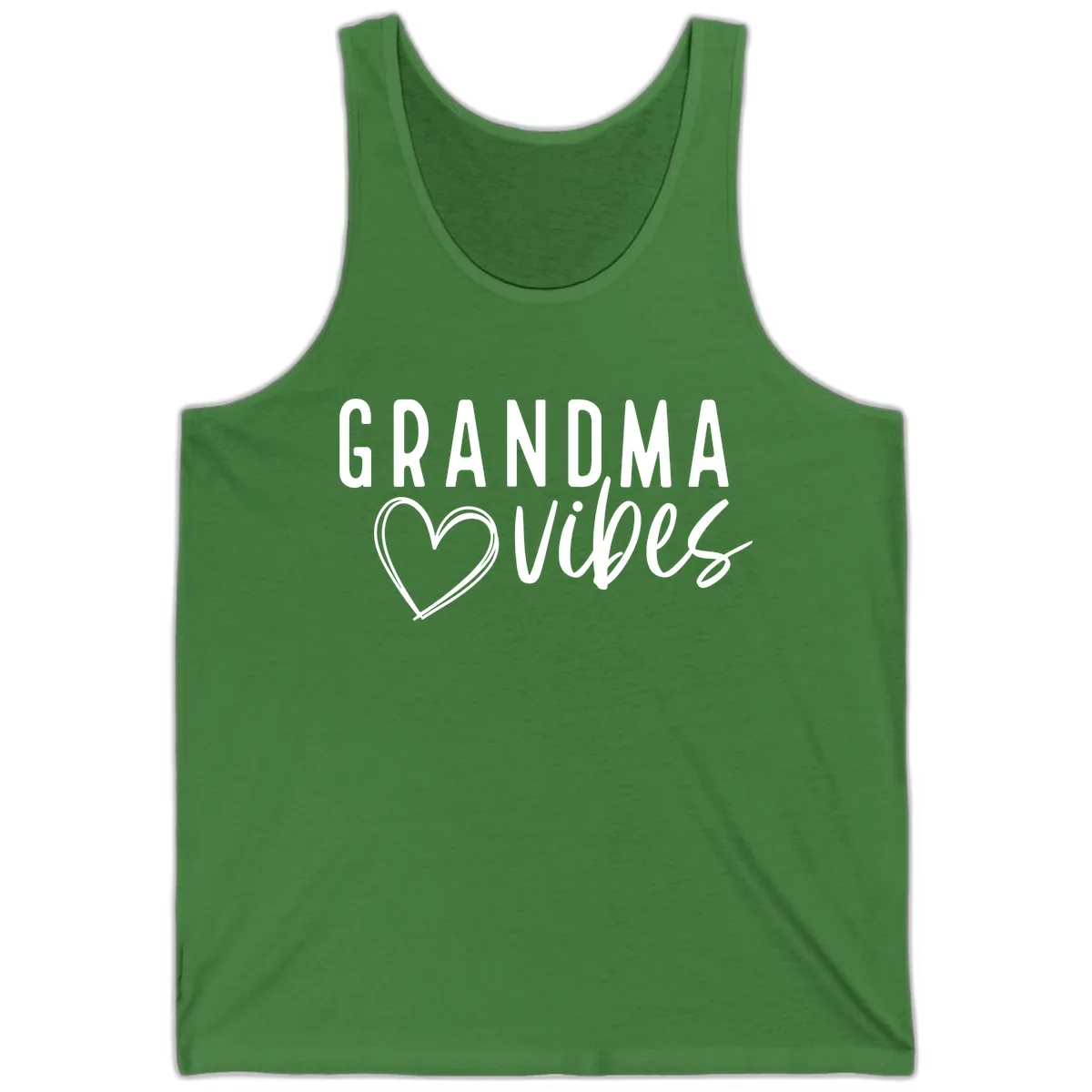 Grandma Vibes Heart Design Tank in Leaf