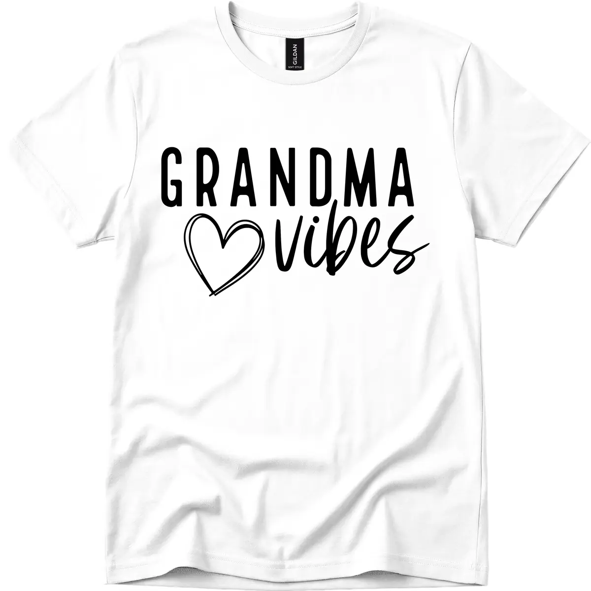 Grandma Vibes Heart Design T-Shirt in White