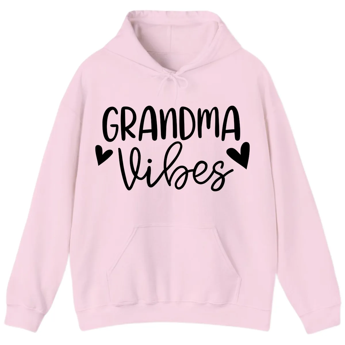 Grandma Vibes Typography Hoodie in Light Pink