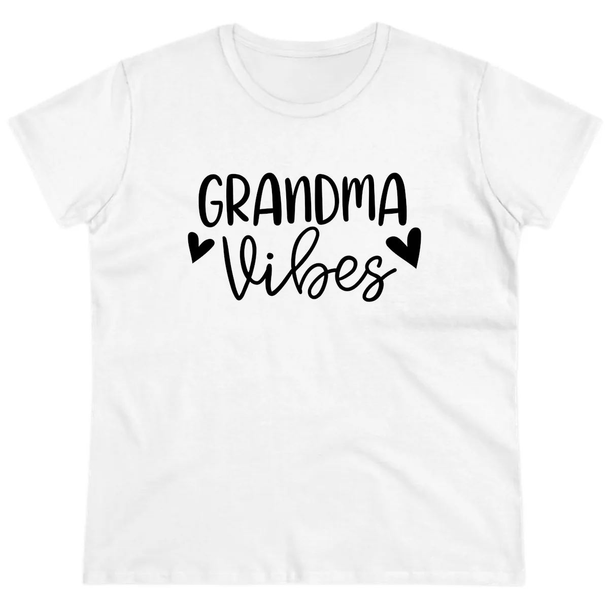 Grandma Vibes Typography Ladies Tee in White