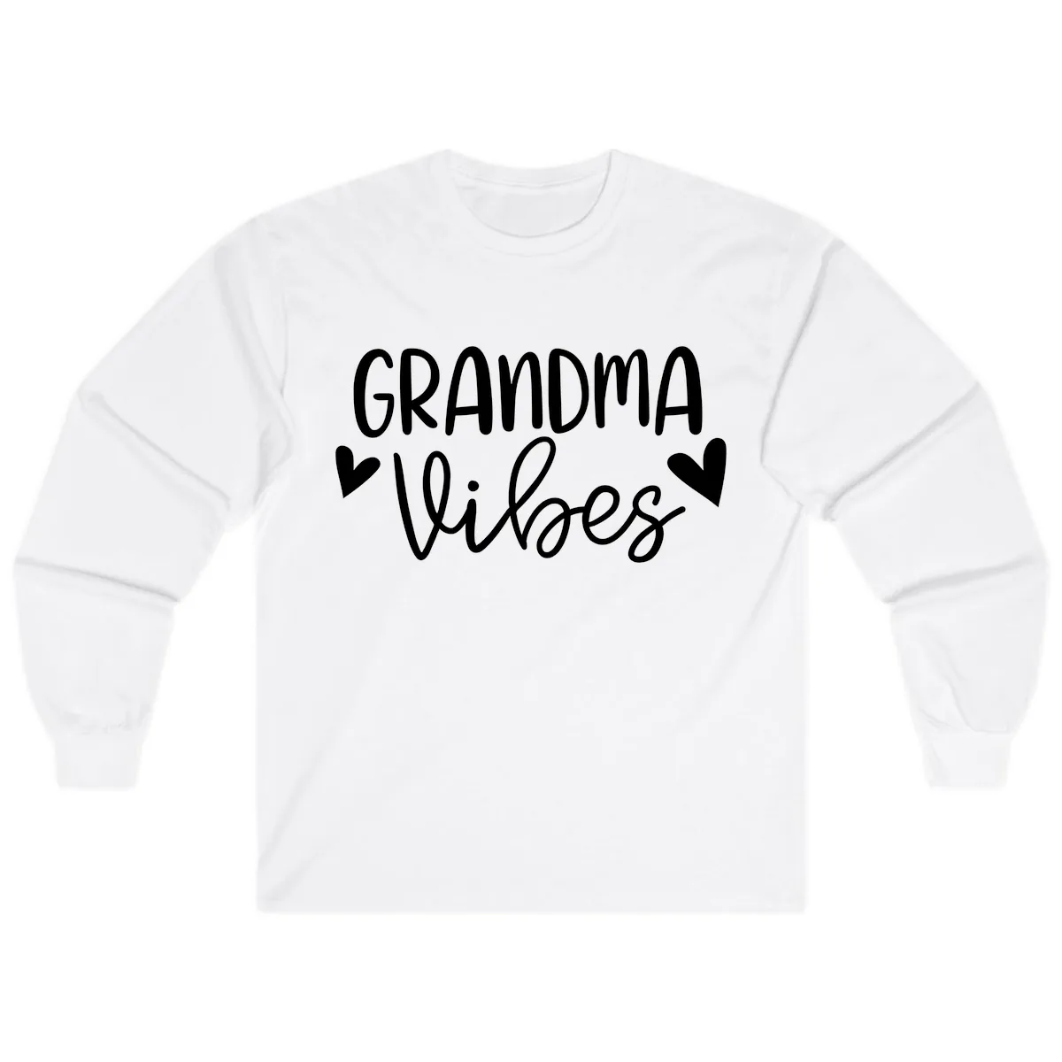 Grandma Vibes Typography Long Sleeve in White