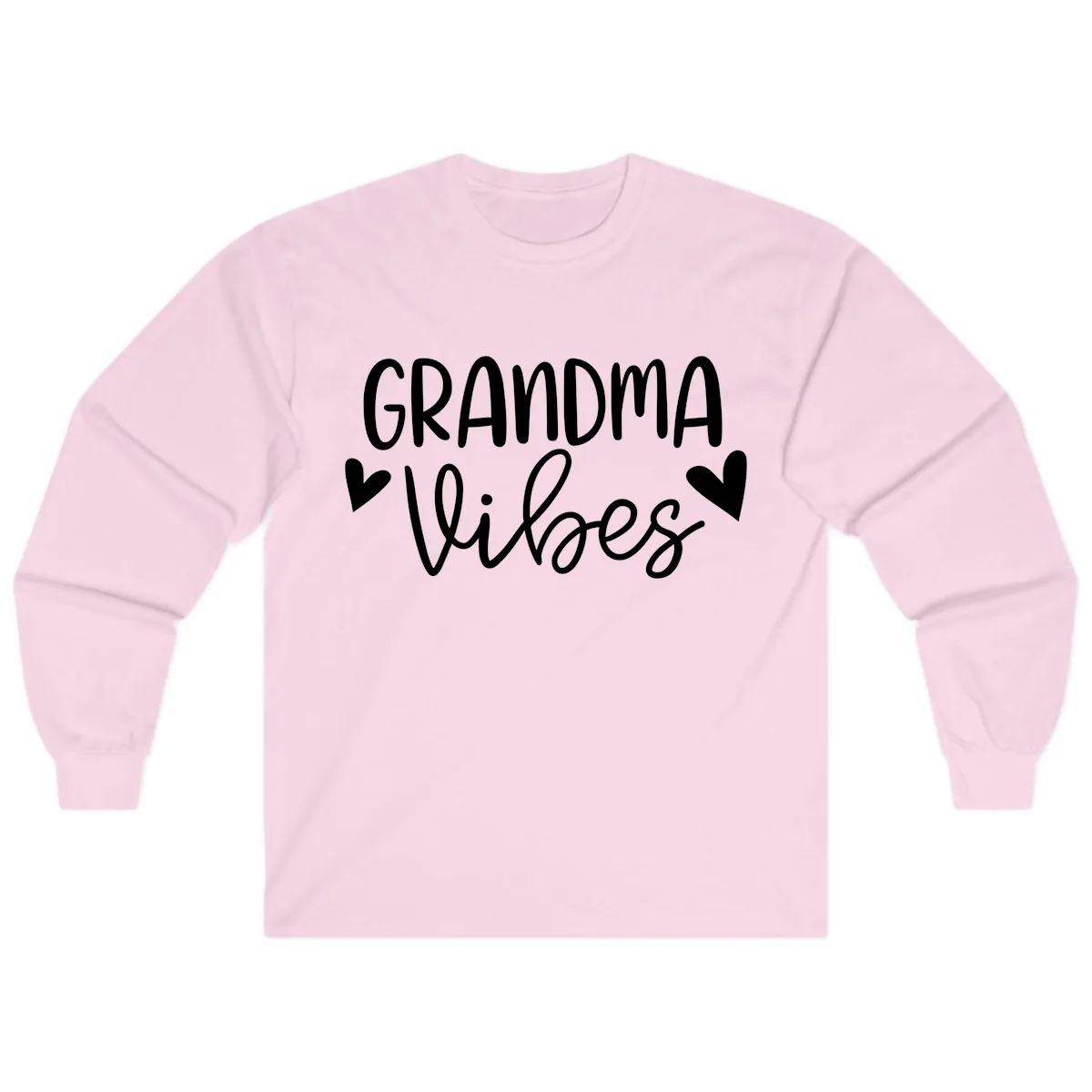 Grandma Vibes Typography Long Sleeve in Light Pink