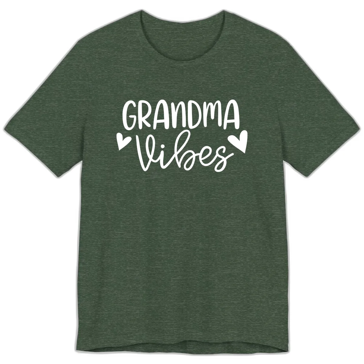 Grandma Vibes Typography Premium T-Shirt in Heather Forest