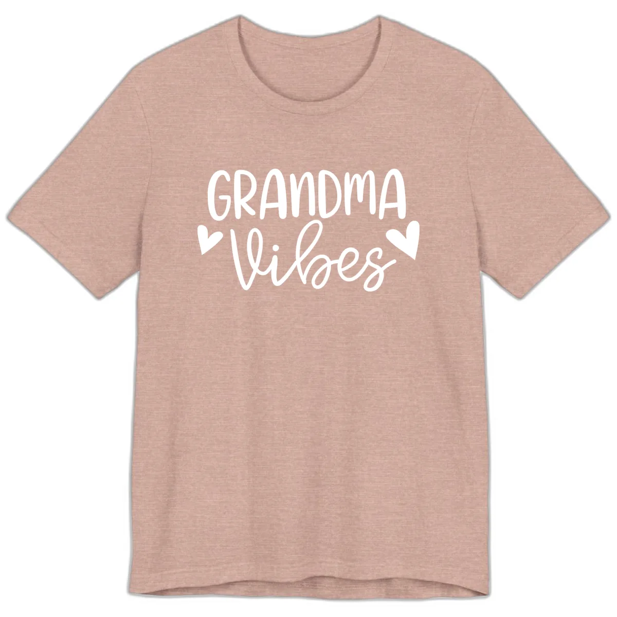 Grandma Vibes Typography Premium T-Shirt in Heather Prism Peach