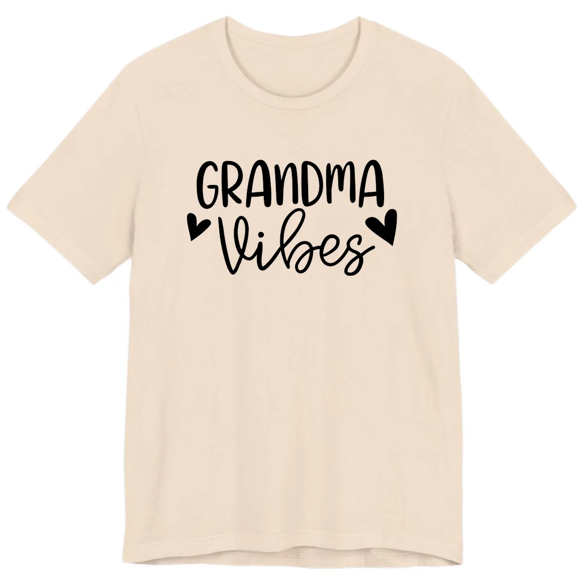 Grandma Vibes Typography Premium T-Shirt in Soft Cream