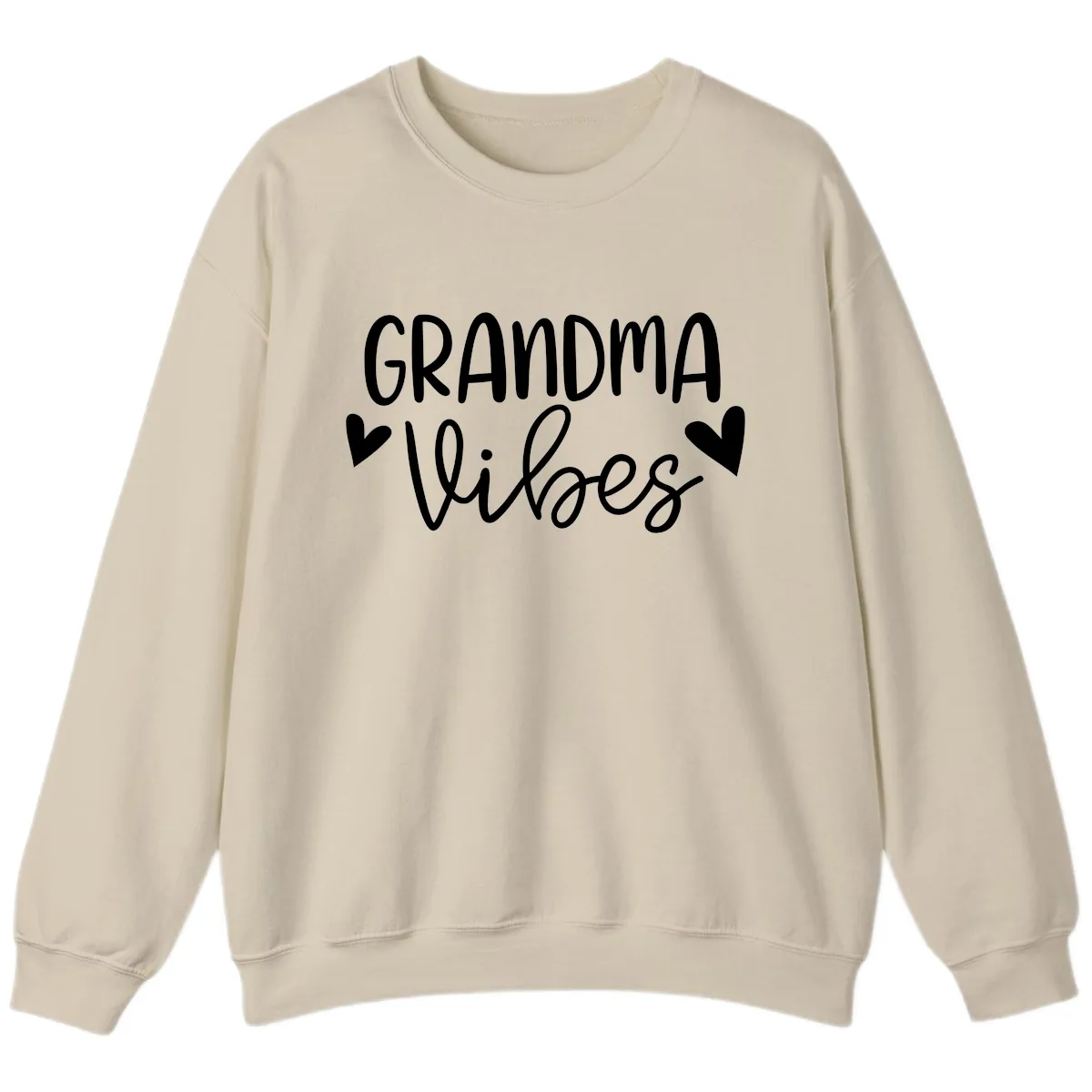 Grandma Vibes Typography Sweatshirt in Sand