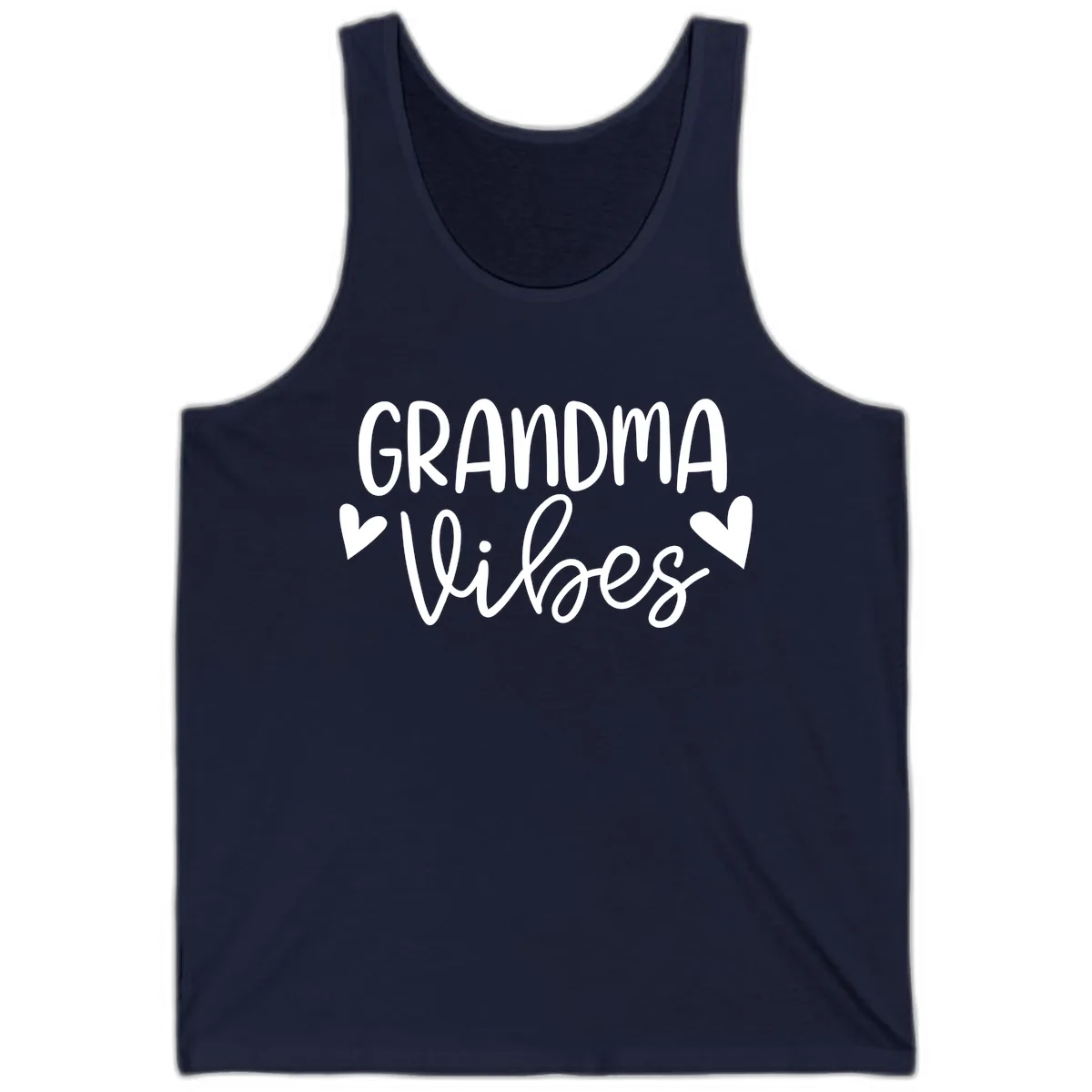 Grandma Vibes Typography Tank in Navy