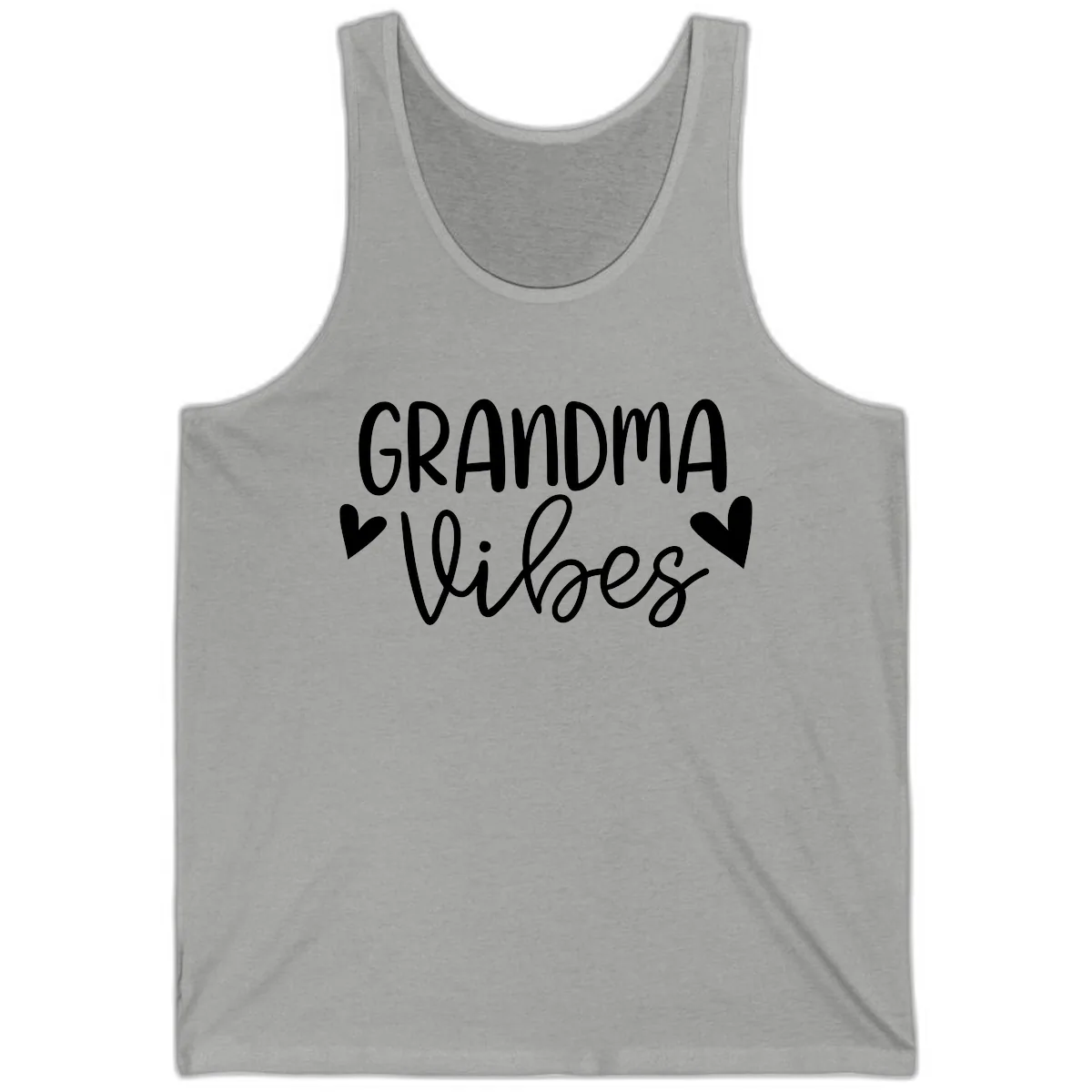 Grandma Vibes Typography Tank in Athletic Heather