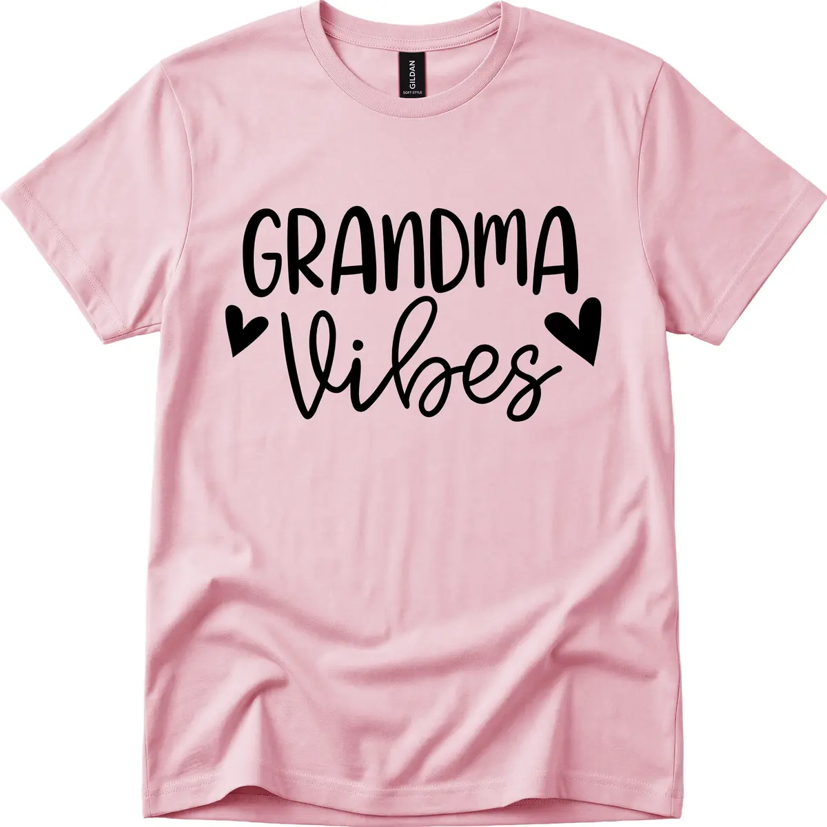 Grandma Vibes Typography T-Shirt in Light Pink