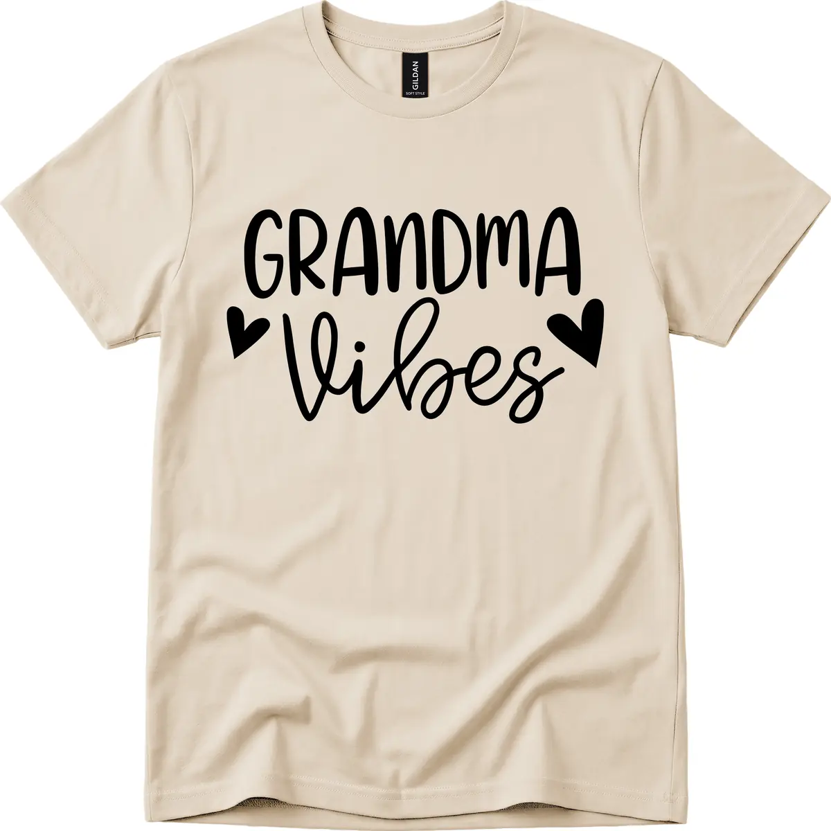 Grandma Vibes Typography T-Shirt in Sand