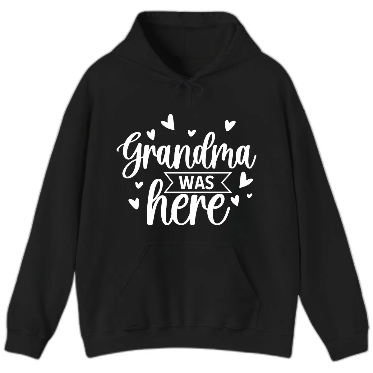 Grandma Was Here Design Hoodie in Black