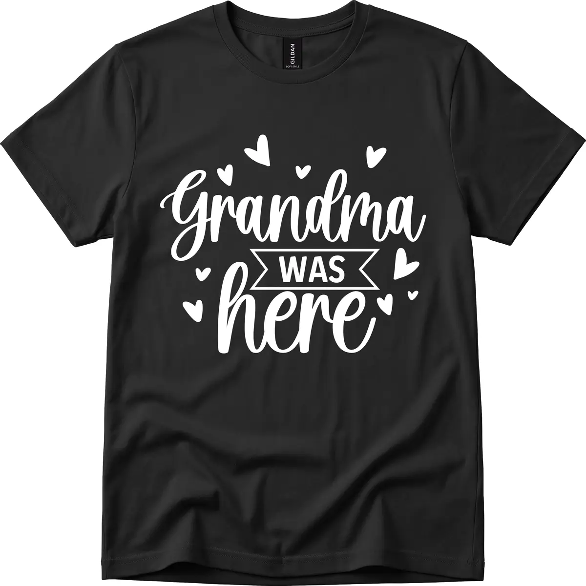 Grandma Was Here Design T-Shirt in Black