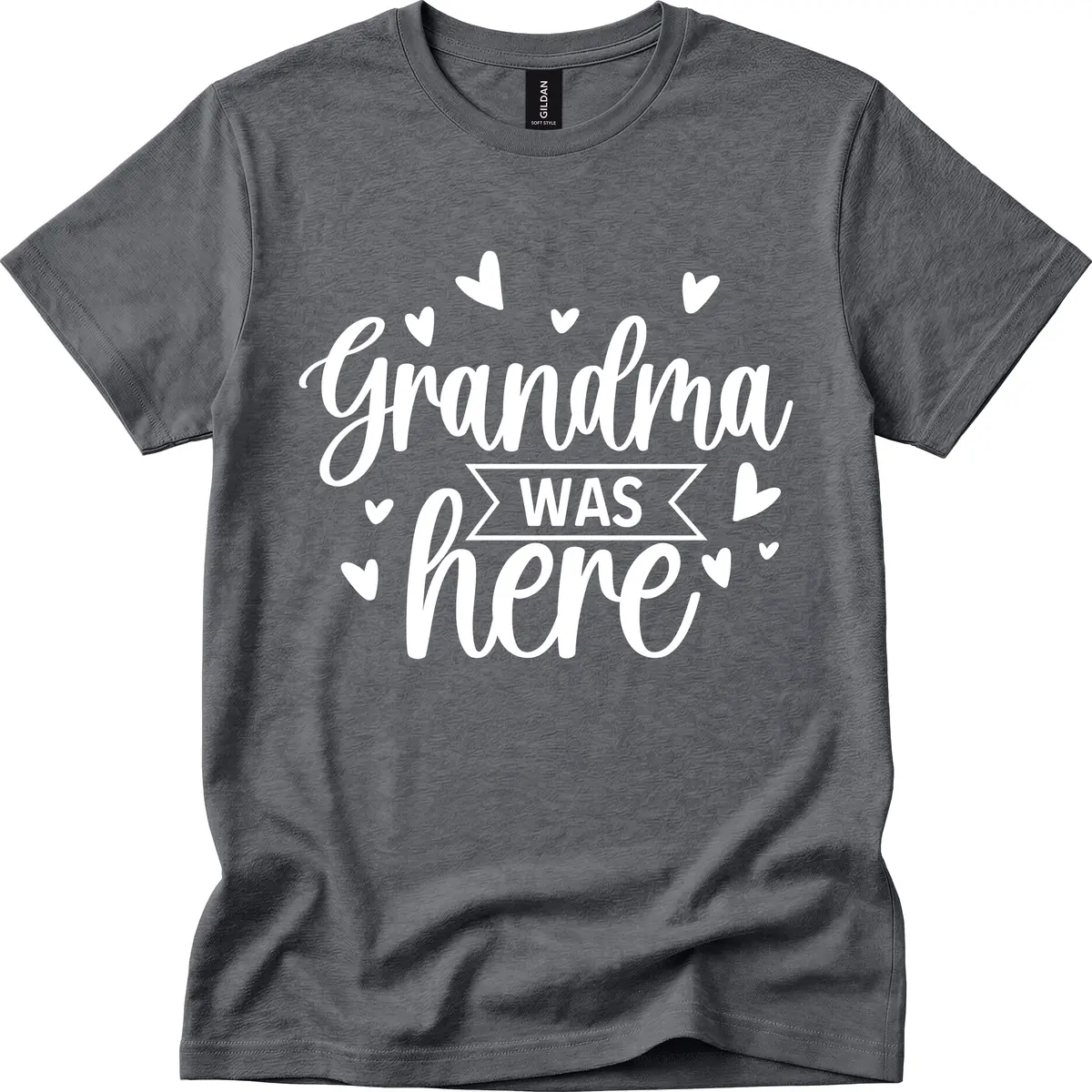 Grandma Was Here Design T-Shirt in Dark Heather
