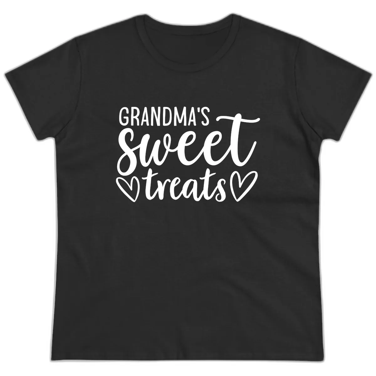 Grandma's Sweet Treats Design Ladies Tee in Black