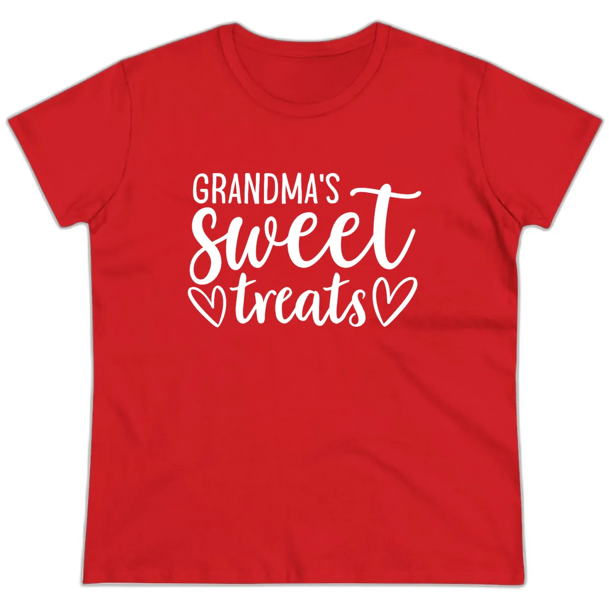 Grandma's Sweet Treats Design Ladies Tee in Red