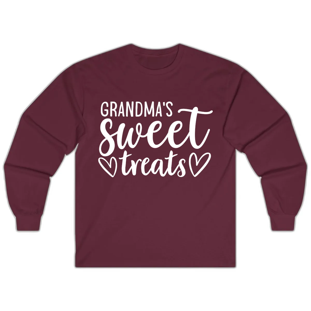 Grandma's Sweet Treats Design Long Sleeve in Maroon