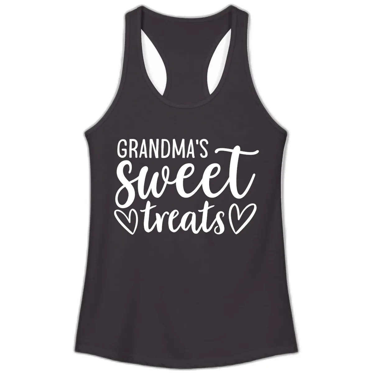 Grandma's Sweet Treats Design Ladies Tank in Black