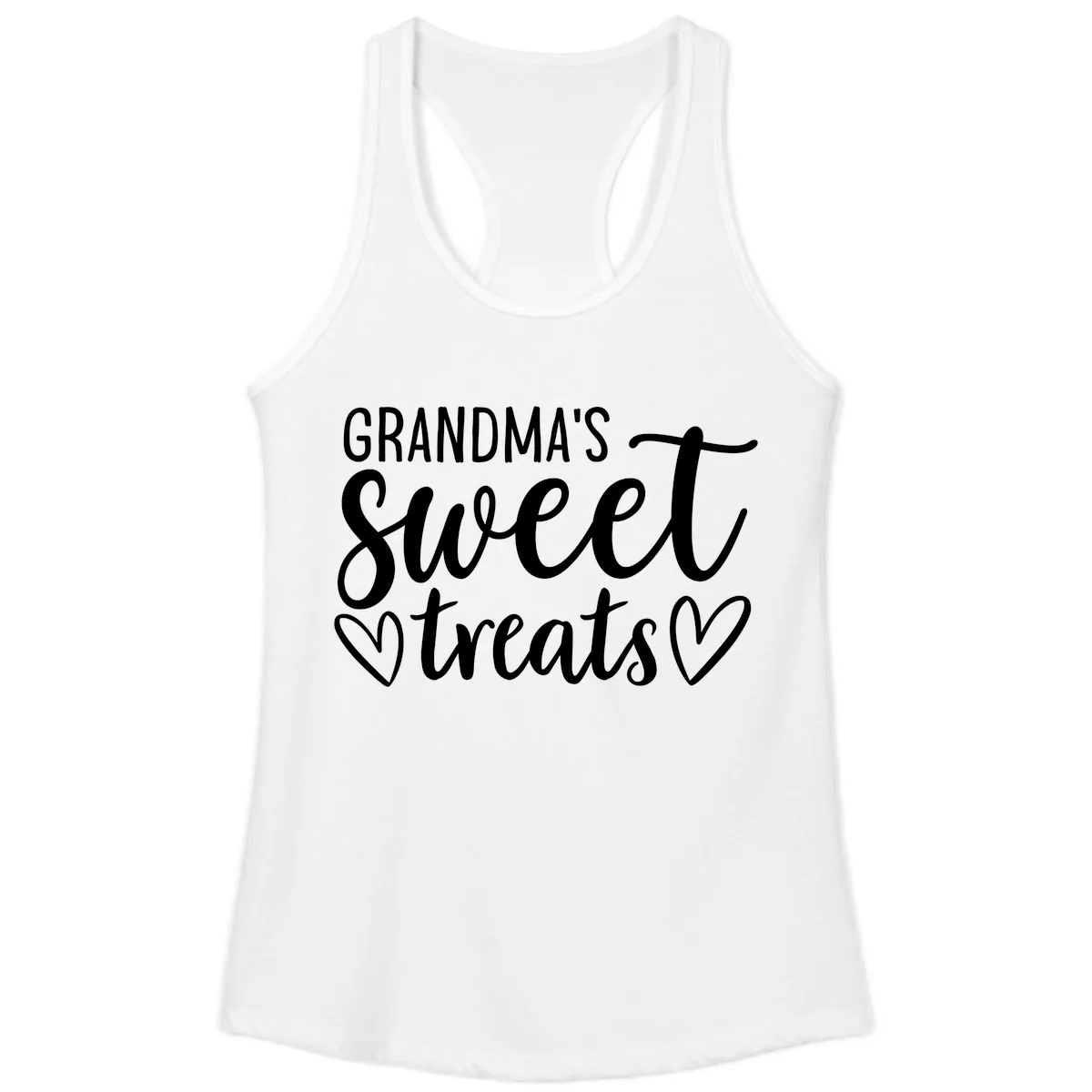 Grandma's Sweet Treats Design Ladies Tank in White