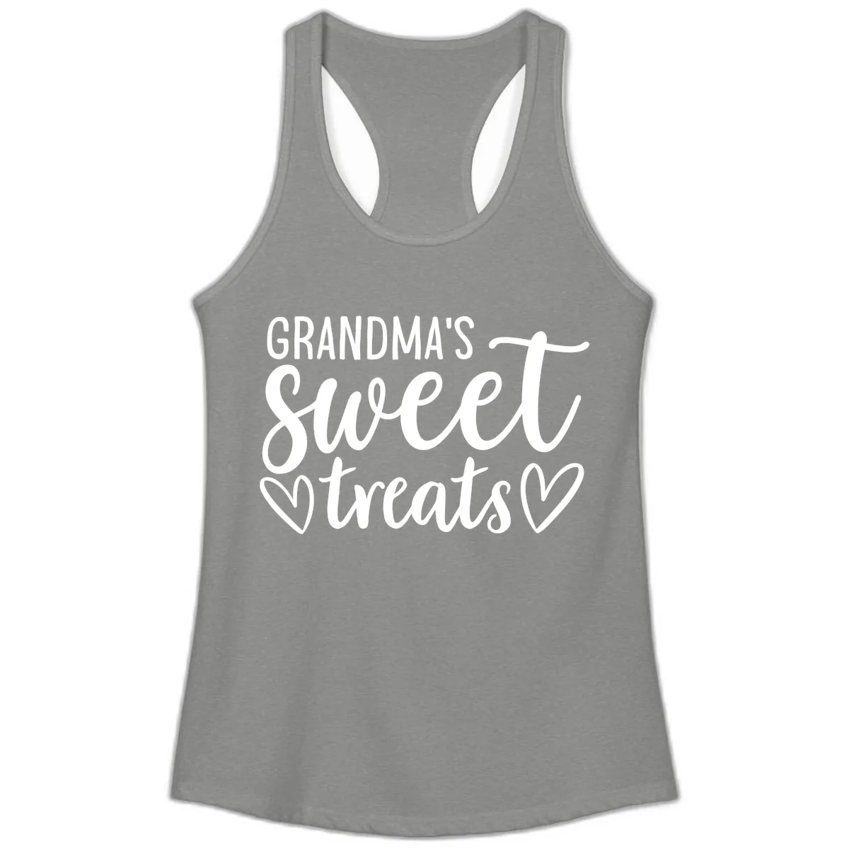 Grandma's Sweet Treats Design Ladies Tank in Heather Grey