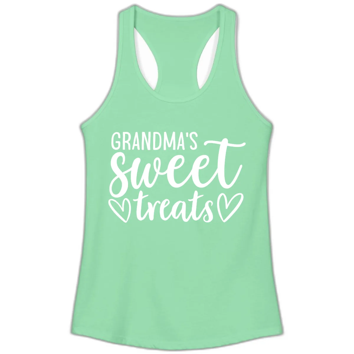 Grandma's Sweet Treats Design Ladies Tank in Solid Mint