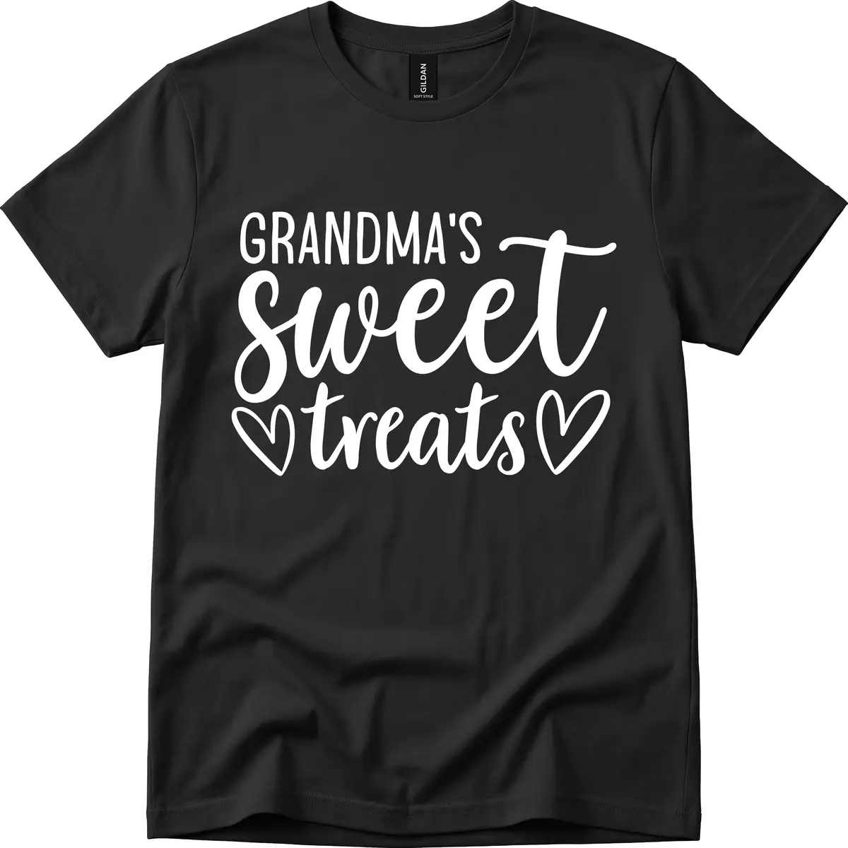 Grandma's Sweet Treats Design T-Shirt in Black