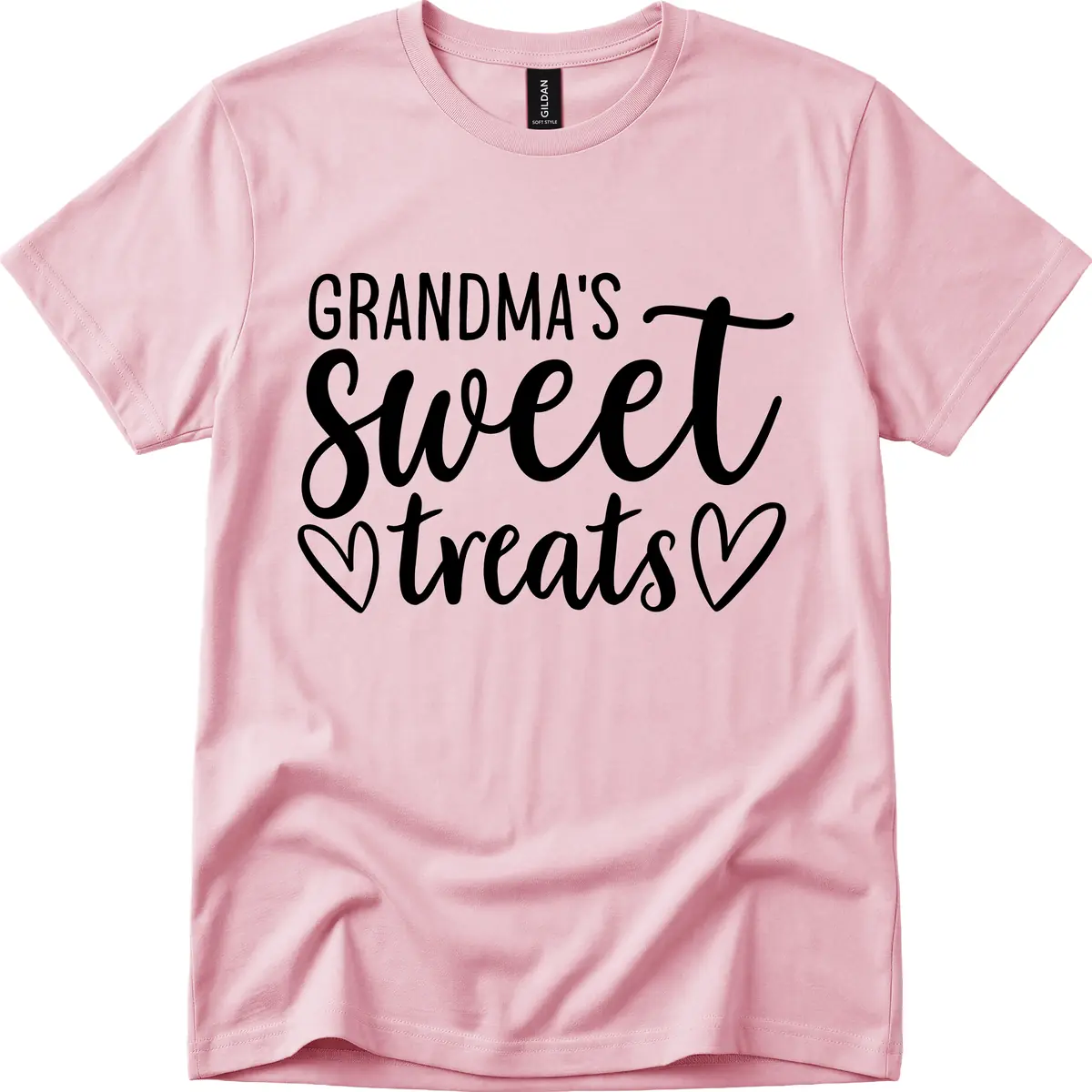Grandma's Sweet Treats Design T-Shirt in Light Pink
