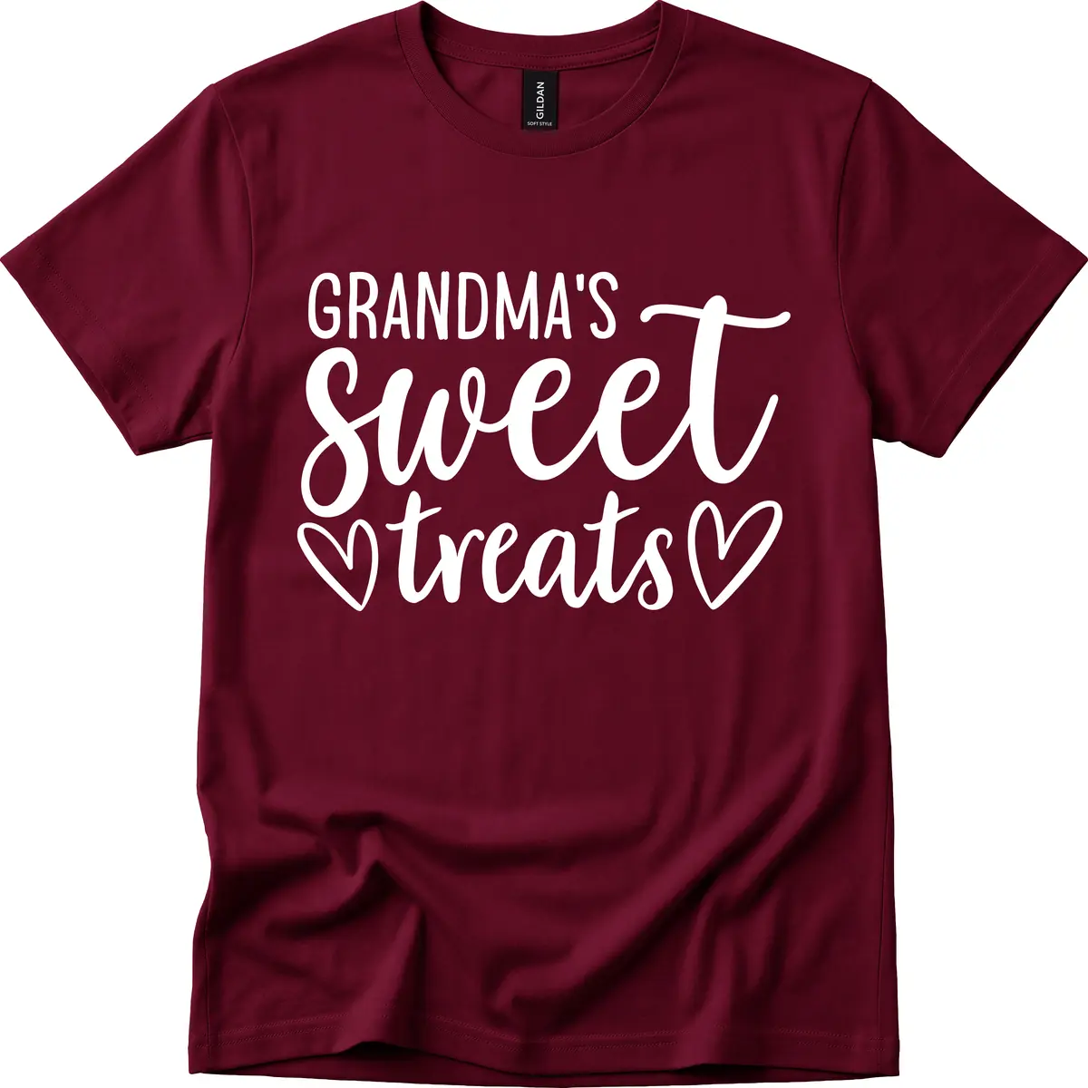 Grandma's Sweet Treats Design T-Shirt in Maroon