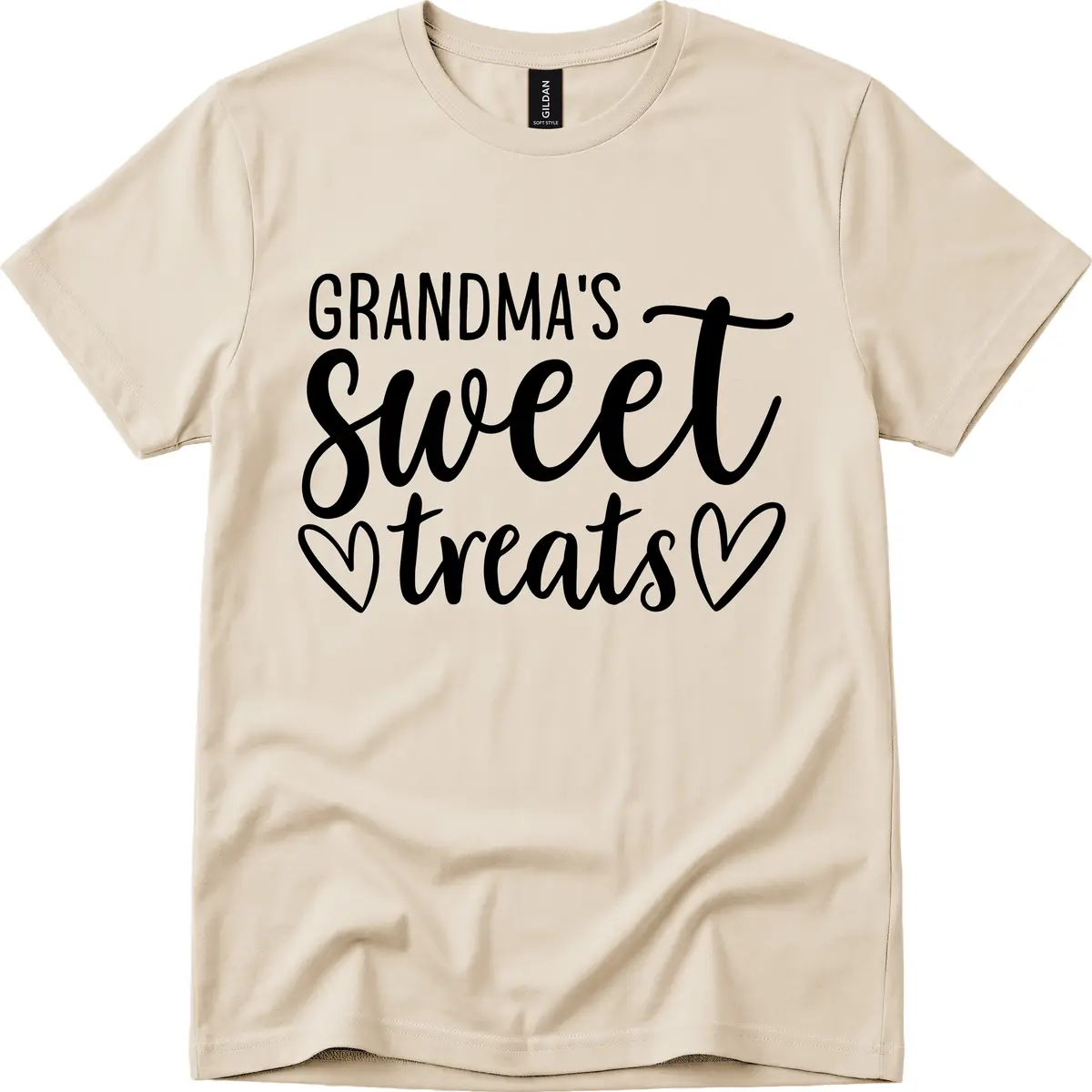 Grandma's Sweet Treats Design T-Shirt in Sand